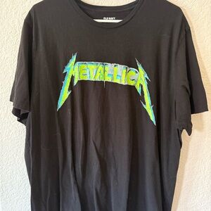 Old Navy Black Tee with Neon Graphic
